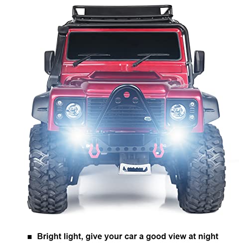 INJORA Metal Front Bumper with LED Light for 1:10 RC TRX-4 SCX10（Black）