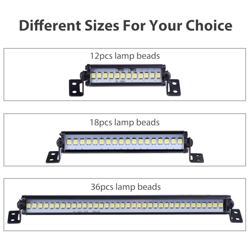 AIMROCK RC Car Light Bar Roof Lamp Kit w/20 LEDs for 1/10 Slash Stampede Rustler TRX-4 Senton Granite SCX10 RC4WD D90 (80mm) - size: 80mm