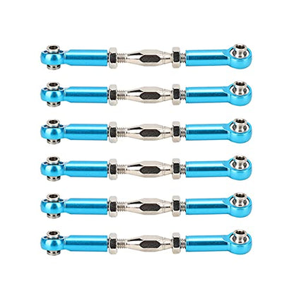 Tbest RC Push Rod, 6Pcs Adjustable Aluminum Alloy Tie Rod Turnbuckle, for RC Hobby Cars Planes Models