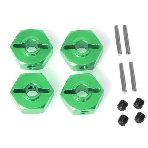 Compatible with LOSI for Mini for LMT 4X4 1/18 RC Brushed Monster Truck Car Upgrade Parts Connectors Hexagon 12mm Kit Green RC Accessories