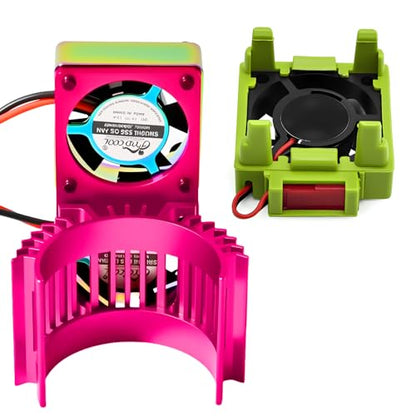 VXL-3s ESC Cooling Fan and Motor Cooling Fan 28000 RPM Dual Fan Set for 1/10 Traxxas Slash 4x4 Stampede 4x4 Rustler 4x4 VXL Hoss 4×4 Velineon VXL 3s Heat Sink Replace #3340, Purple & Green - style: SRQ-Purple Green
