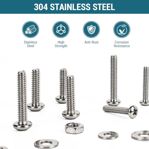 Stainless Steel 304 Hex Flange Bolt Kit (720PCS) - size: 720PCS