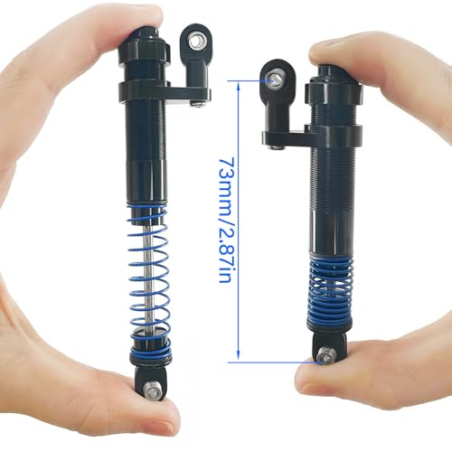 Adjustable Threaded Oil Shock Absorbers 80–100mm with Offset Cap, Aluminum Dampers for 1/10 RC Crawler, 2PCS (Black) - color: Black