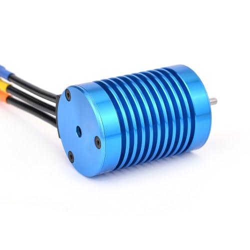 Sensorless Waterproof Brushless Motor – 4P 3000-4370KV 3.17mm Shaft for 1/10 RC Short Course Truck ESC Compatible (3300KV)