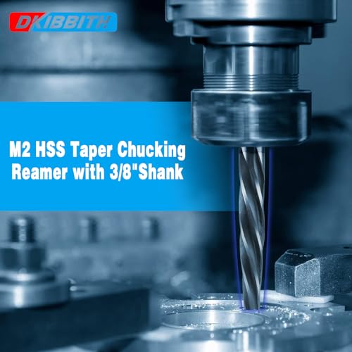 3/8” Bridge Construction Reamer Drill Bit, M2 HSS Taper Chucking Reamer for Steel Alloy Metal Wood Plastic, 3/8" Non-Slip Shank, 5-Spiral Flutes Car Reamer, to Align or Enlarge Holes, 10mm - size: 3/8”