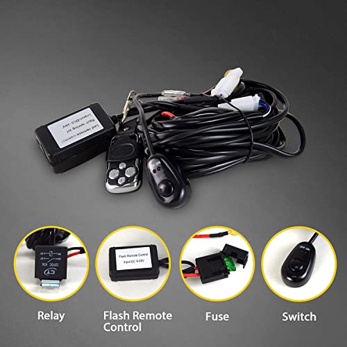 Willpower 22 inch Curved LED Light Bar with Remote Controller Wiring Harness,270W Triple Row Spot Flood Combo Beam,Strobe Flash Work Light Driving Lights,Waterproof Remote Controller On/Off Switch - size: 22 inch+ Remote wiring kit