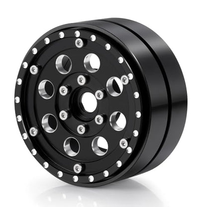RCLIONS 1.9" Dually Beadlock Wheels RC Aluminum Rims for 1/10th AXIAL SCX10 SCX10 II TRX4 TRX6 Flatbed Hauler RC Crawler Car Upgrade Parts (2PCS) - size: 2PCS