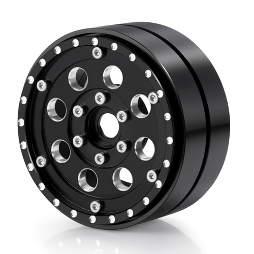1.9" Dually Beadlock Wheels RC Aluminum Rims for 1/10th AXIAL SCX10 SCX10 II TRX4 TRX6 Flatbed Hauler RC Crawler Car Upgrade Parts (2PCS) - size: 2PCS