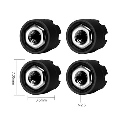 INJORA M2.5 Wheel Lock Nuts with Aluminum Cap for 1/18 RC Crawlers Upgrade(Black) - color: Black