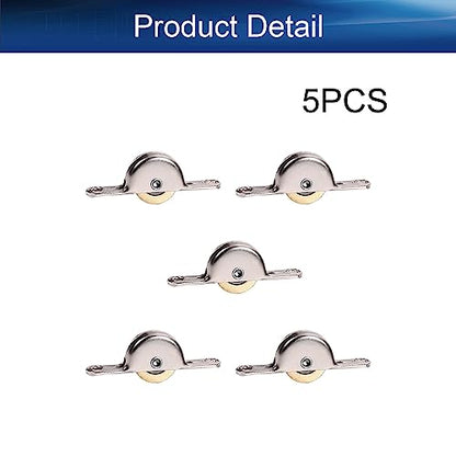 Heyiarbeit 5Pcs 1.1inch Dia Stainless Steel Electroplating Single Wheel Sliding Door Window Pulley Silver Tone,Golden - color: Silver&Gold(5Pcs), size: 1-1/9" / 28mm Dia
