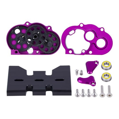 Aluminum Lightweight Gearbox OD-3 Overdrive Transmission for 1/10 RC Crawler Car Axial SCX10 II VS4-10 LCG Chassis Straight Axle (Red) - color: Red