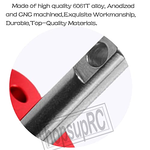 RC Aluminum Differential Locker Spool Diff Locker Mounts Upgrades Part for 1/10 Slash/Rustler/Stamped/Bandit 2WD RC Car,Alloy Differential Locker Spool HopsUp,Red