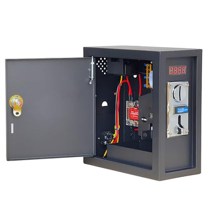 Sintron ST-002 Industrial Coin Operated Timer Control Power Box - 110V 16A Commercial Grade, 8-Channel Anti-Cheat Multi-Coin Acceptor Relay Box for Washing Machine, Arcade, Massage Chair, PCs