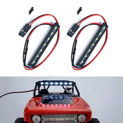 2-Pack RC Car LED Roof Light Bar, White, for SCX24 | 7 independent LED bulbs, 54mm length, compatible with Axial SCX24 Deadbolt AXI90081