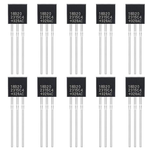 DS18B20 Temperature Sensor Digital Thermometer -55°C to 125°C (Pack of 10pcs) - style: DS18B20