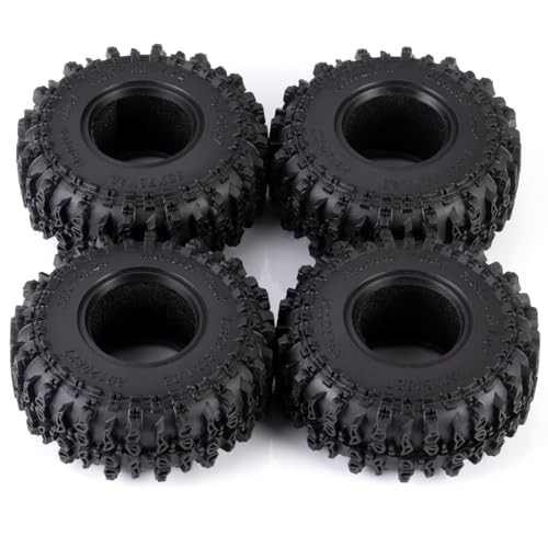 4PCS 1.3" Beadlock Tires with Foam Insert for 1/18 1/24 Axial SCX24 AX24 TRX4M RC Crawler Truck Car Upgrade Parts (B Style) - color: *B Style