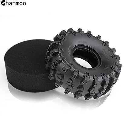 2.2 RC Crawler Tires Soft Rubber Mud Snow Swamper Tyres OD 150mm For 1/10 RC Rock Crawler Car Axial SCX10 90047 D90 TF2 Tamiya CC01 Traxxas TRX4 2.2 inch Beadlock Wheel Rims 4PCS