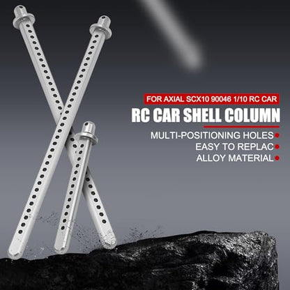 4Pcs RC Car Shell Column Aluminum Alloy Front Rear Extended Body Post Mount Shell for Axial SCX10 90046 1/10