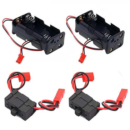 On/Off Power Switch Battery Receiver & 4 Cell AA Battery Container Case Holder Pack Box with JST Plug & Glow Plug Ignitor Igniter Nitro Engine Starter Tool