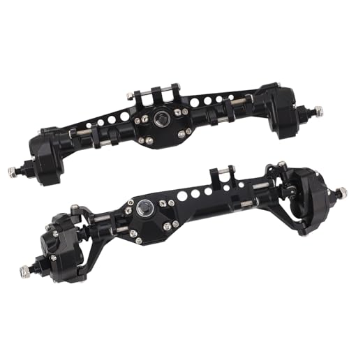 Front and Rear Portal Axle Complete Set, High Strength Aluminum Alloy Stainless Steel Metal Axle Assembly for 1/10 RC Crawler Car Enhanced Stability and Durability