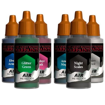 The Army Painter, Air Triads Fantasy Metallics, 6 x 18 ml, airbrush | 6 x 18 ml Pre-thinned Acrylic spray gun paints - Paint sprayer paint for D&D & Warhammer Miniatures - color: Fantasy Metallics