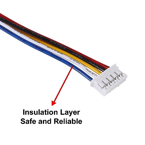 Alinan 20pcs Jst 2.0 Ph 5 Pin Connector Plug, Included 10pcs Mini 5 Pin Jst Ph2.0 26AWG Female Connector Plug with 300mm Cable Wire and 10pcs Micro Jst Ph2.0mm 5Pin Male Connector Plug - color: 5Pin 26AWG 300mm Cable