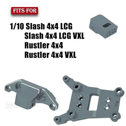 RC Aluminum Chassis Brace Upgrades Part for 1/10 Slash 4WD LCG,Slash 4x4 LCG VXL,Rustler 4wd,Rustler 4x4 VXL,Chassis Brace Heavy Duty Hops up,Titanium - color: Titanium - (Upgrades)