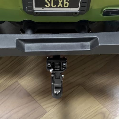 Aluminum Tow Trailer Hitch Shackle Hook for Axial SCX6 | 1/6 Scale Rear Bumper RC Crawler Upgrade,Black - color: Black