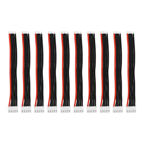 10PCS JST-XH 4S Balance Extension Cable, 3.9" 22AWG Silicone Lead Wire for LiPo Battery Charger, RC Balance Plug Connector Adapter - size: 4S