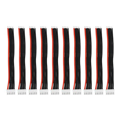 10PCS JST-XH 4S Balance Extension Cable, 3.9" 22AWG Silicone Lead Wire for LiPo Battery Charger, RC Balance Plug Connector Adapter - size: 4S