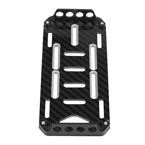 RC Battery Mount Plate, Aluminium Alloy Carbon Fiber Battery Protective Plate 15.5x6.2x1.5cm/6.10x2.44x0.59in Mounting Board for 1/10 Scale RC Car (Black) - color: Black