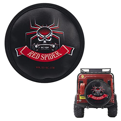 1/10 RC Simulation Leather Spare Tires Cover Accessories Compatible with Traxxas TRX-4 Tamiya CC01 Axial SCX10 Wraith D90 Redcat HSP 1/10 RC Crawler Truck (Red Spider) - style: Red Spider