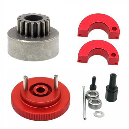 Krixis 1set Flywheel Clutch bell 16T Tooth Clutch Bell & Ball BeaR1ngs 10 * 5 * 4mm for 1/10 rc Nitro model car Engine parts - (Color: Choose 24)