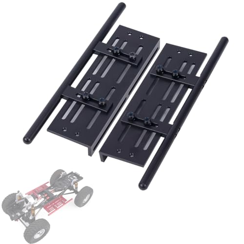 1/10 RC Crawler Pedal Side Boards,2PCS Steps Plate Rock Sliders Running Boards Foot-Plate for 1/10 RC Crawler Car SCX10 I II TRX4 CC01 RGT 86100 GEN8 Wrangler Chassis Parts (Black) - color: Black