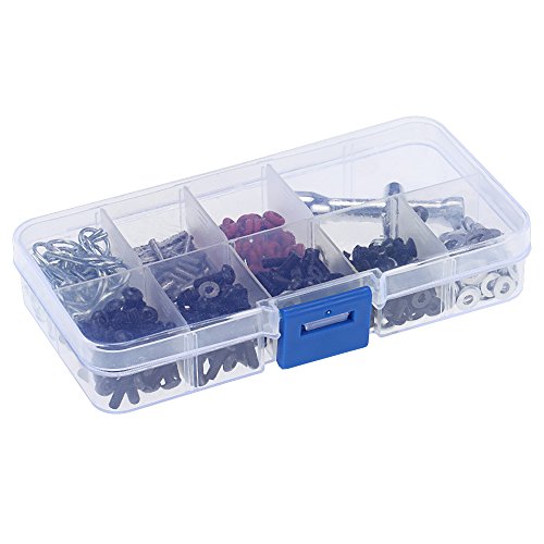Aoresac 270Pc Machine Screws Set, Metal Material Fasteners Kit with Handy Reusable Plastic Container, Various Sizes Wrench for 1/10 HSP RC Car Tool