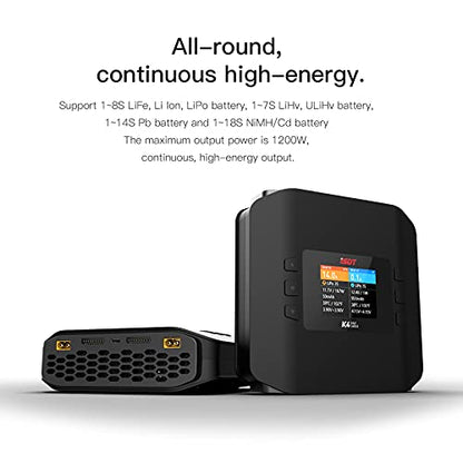 ISDT K4 Lipo Battery Balance Charger Discharger 1-8S AC 400W DC 600Wx2 Smart Charger for Life, Lilon, LiPo, LiHv/Pb/NiMH Battery Balance Charger