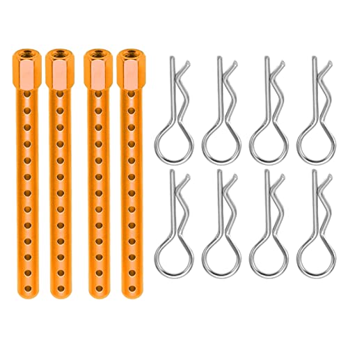 RC Body Post, Adjustable Aluminum Alloy Car Shell Column, High Strength Support Rod for HSP 1/10 RC Cars Off-Road Racing - color: Gold