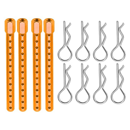 RC Body Post, Adjustable Aluminum Alloy Car Shell Column, High Strength Support Rod for HSP 1/10 RC Cars Off-Road Racing - color: Gold