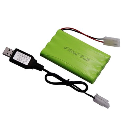 Blomiky 1 Pack 9.6V 2000mAH NiMH Rechargeable 8-Cell AA Battery Packs with Standard Tamiya Connector Plug for RC Car Truck Tank and Vehicles 9.6V Tamiya 1