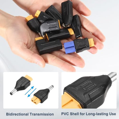 MECCANIXITY 2 Pack XT60 Adapter, XT60 Female to DC5521 Male 5.5 x 2.1mm Wireless Adapter, XT60 Connectors Wireless for Solar Panel, Laptop Power Supply - style: XT60 Female to DC5521 Male