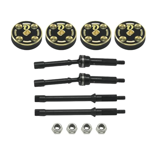 Hobby Details Aluminum Rear Axle Gear Box Skid Link Wheel Upgrade Set for 1/30 Axial SCX30 Jeep Wrangler RC Cars, Black and Gold (Hardening and CVD) - color: Hardening and Cvd