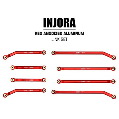 INJORA High Clearance Front 4 Links Set for SCX24 Gladiator Dodge Power Wagon 1/24 RC Crawler Car Axial, 8PCS (Red) - color: Red