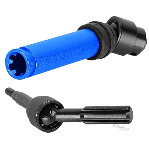 RC Aluminium Upgrades Part Caster Block,Steering Blocks,Stub Axle Carriers,Drive Shaft for 1/10 Slash/Rustler/Stampede/Jat0 4x4 4WD VXL,CVD/Axles/DriveShaft Hops Up,Navy Blue - color: Navy Blue-(for 1/10）