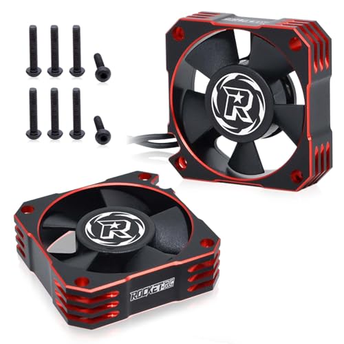 35mm RC Cooling Fan,21000RPM 8.4V Aluminum RC Motor ESC Cooling Fan for 1/10 1/8 RC Car Diameter 36mm Brushless Motor (2 Pack Black+Red) - style: 2pack Red
