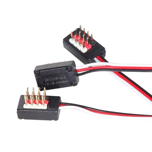 2pcs JR Style Servo Connector Cable 1 Male to 4 Female Y Harness Leads Splitter Lead Wire 3 Pin JR Plug 4-in-1 for RC Cars Airplane Helicopter Drone Receiver Fan Extender Wire ﻿ (2pcs)