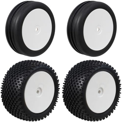1/10 Off-Road Front & Rear Wheels Rims and Rubber Tires 12mm Hex Hub Foam Inserts for Tamiya TT-02B DF-02 SRX2 SRX4 Bandit Tekno EB410 2WD RC Car Upgrades
