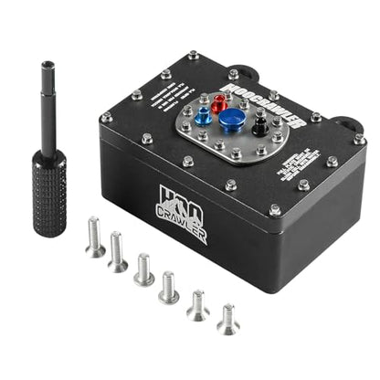 Aluminum Alloy 1:10 Scale RC Fuel Cell Receiver Box, Black | For RC4WD TF2, For SCX10 Pro, For VS4-10, 1/8 1/10 RC Crawler Upgrade - color: Black