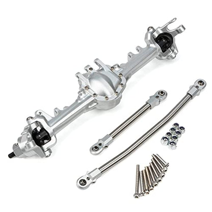 Aluminum Front & Rear Axles CNC Complete Axle Set for 1/10 RC Crawler Car Axial SCX10 II RGT 86100 Redcat GEN8 Element Enduro CC01 (Silver Front Rear Axle) - color: Silver Front Rear Axle
