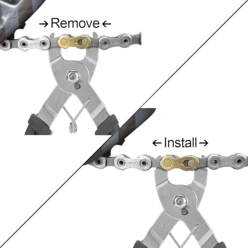 Oumers Bike Master Link Plier Tool, 2 in 1 Bicycle Chain Quick Link Opener-Closer Remover Compatible with All Speed Chain Repair - color: Gray
