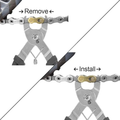 Oumers Bike Master Link Plier Tool, 2 in 1 Bicycle Chain Quick Link Opener-Closer Remover Compatible with All Speed Chain Repair - color: Gray